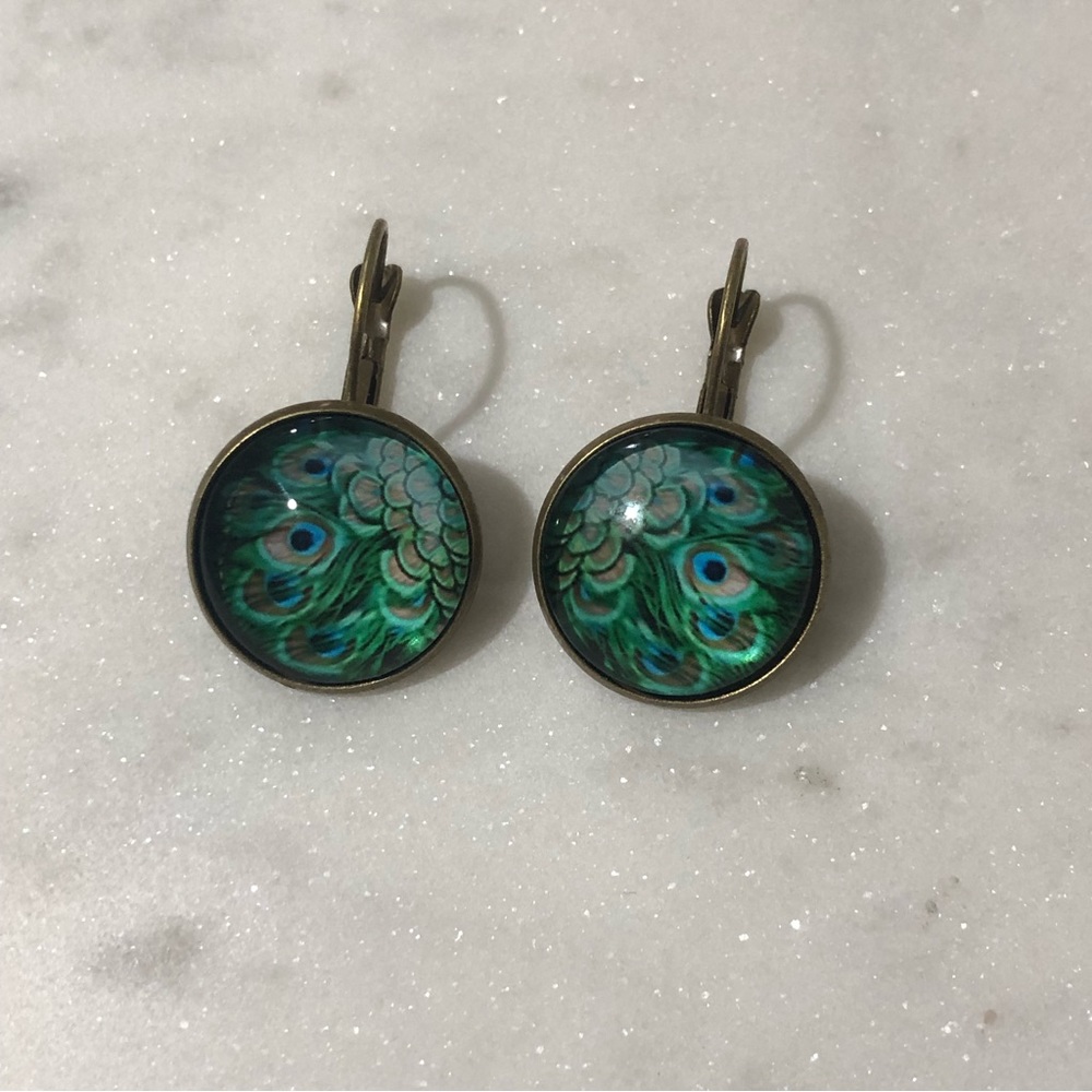 Bronze Peacock Earrings